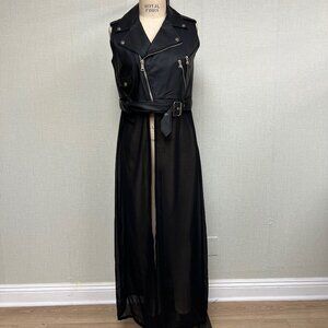 NWT Rehab Cropped Moto Vest With Detachable Sheer Skirt Size Medium
